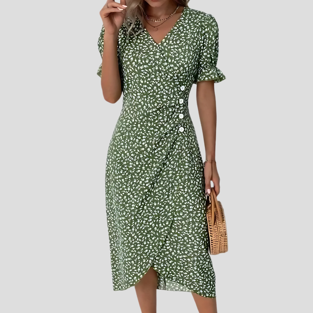 Denise | Women’s Floral V-Neck Wrapped Dress