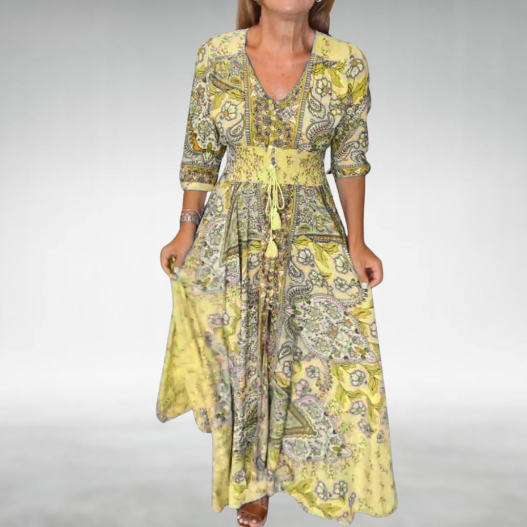 Yalina | Women’s Tie Waist Floral Maxi Dress