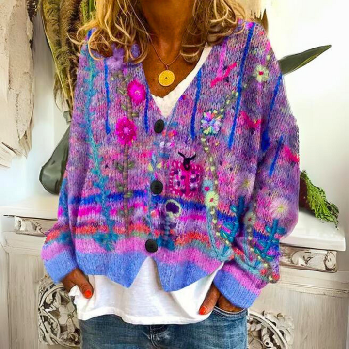 Lily | Women's Casual Floral Knitted Sweater