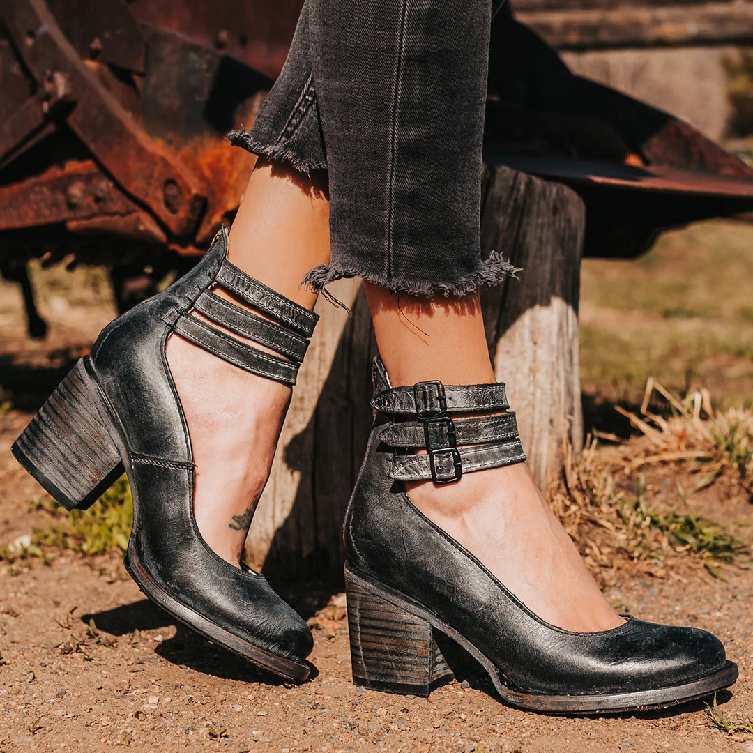 Hazel | Women's Triple-Ankle-Straps Heel Sandals