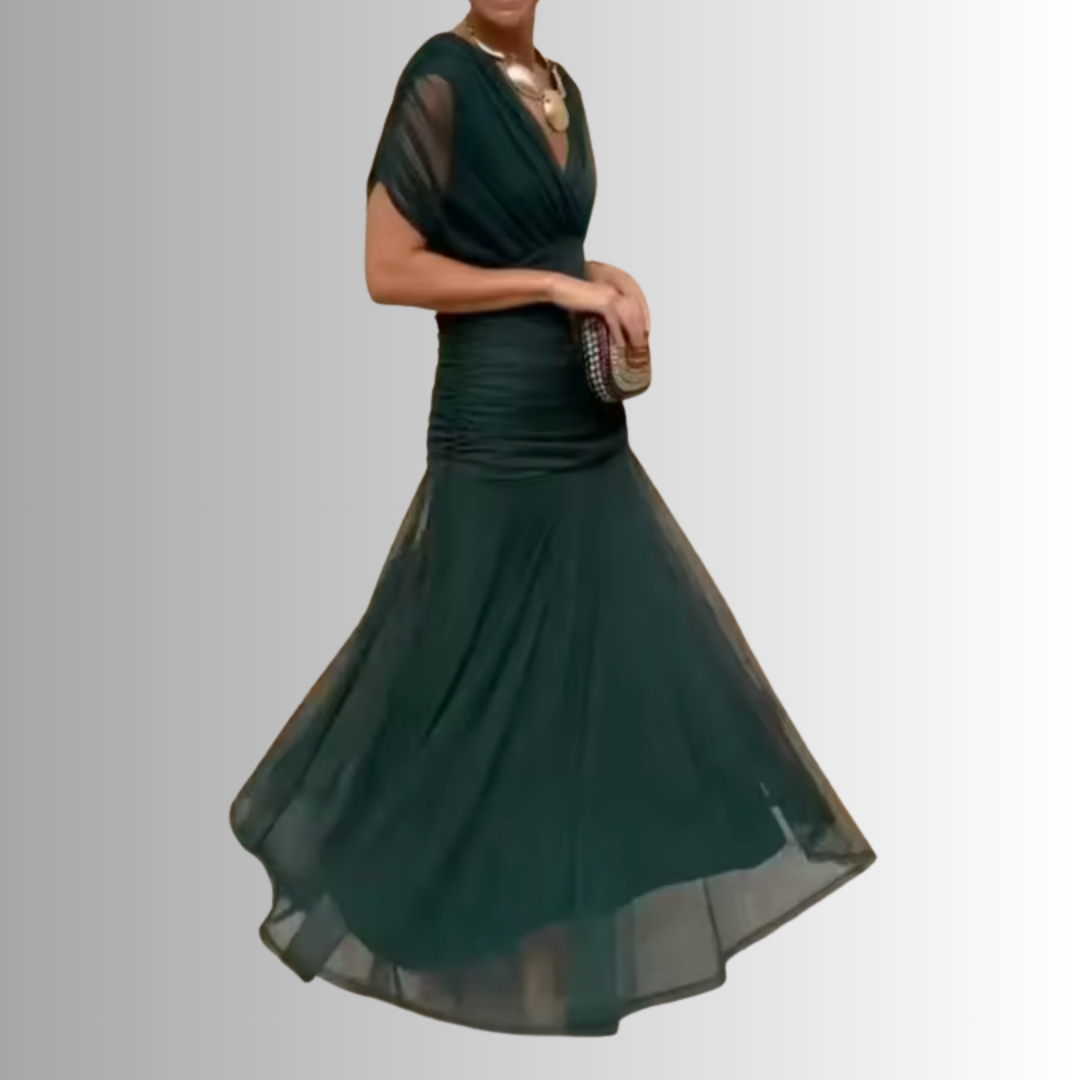 Kazia | Women’s Elegant Off-Shoulder Draped Maxi Dress