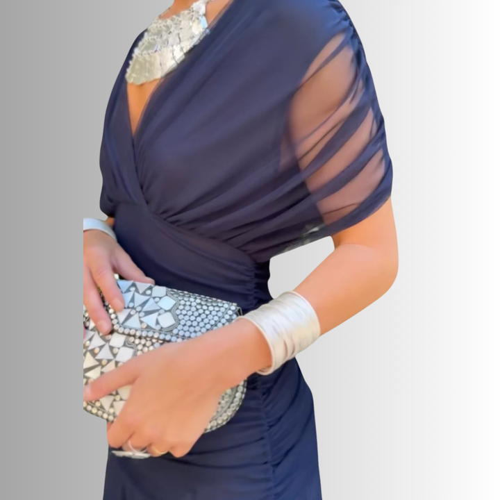 Kazia | Women’s Elegant Off-Shoulder Draped Maxi Dress