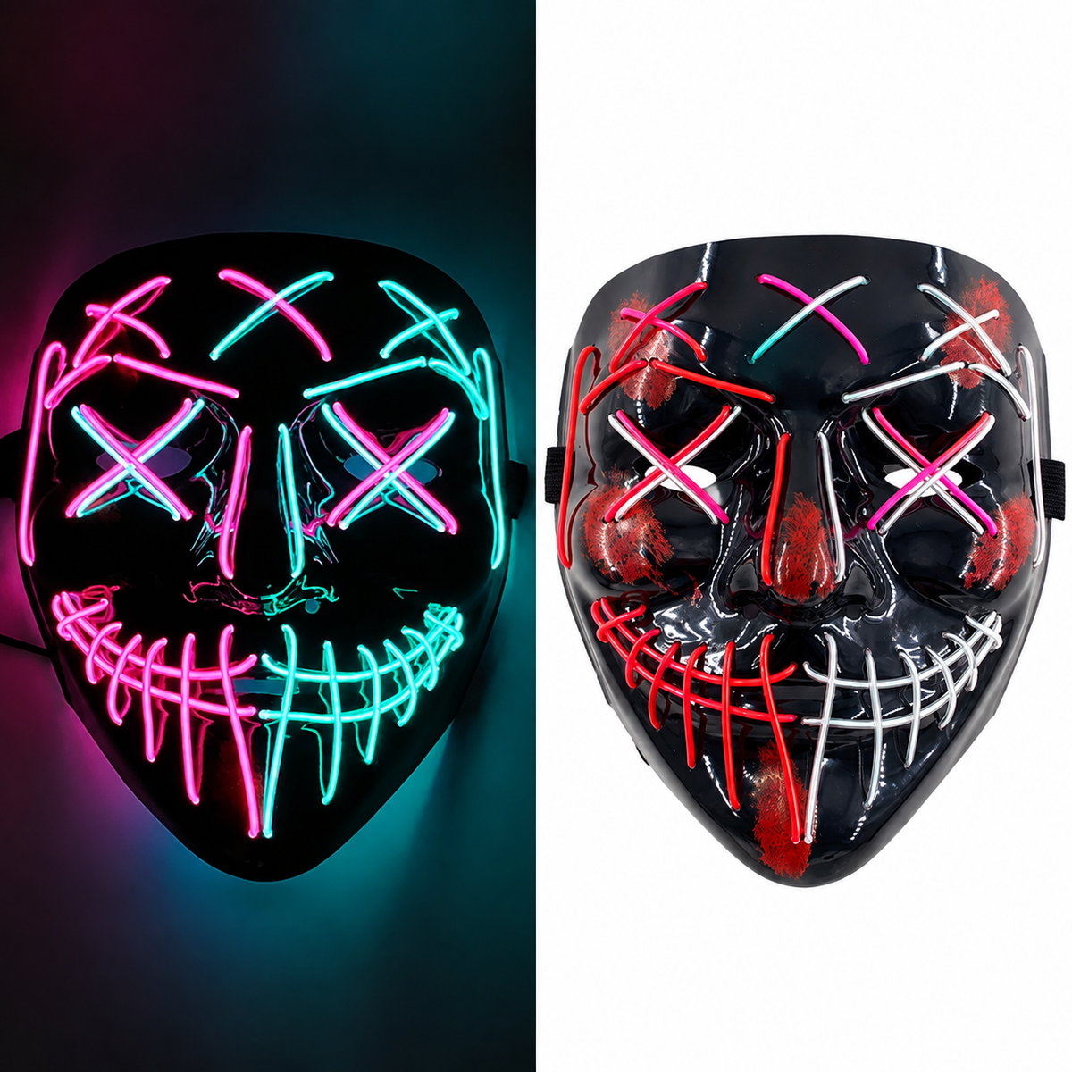 Jacob | Light-Up Halloween LED Purge Mask with Neon Glow