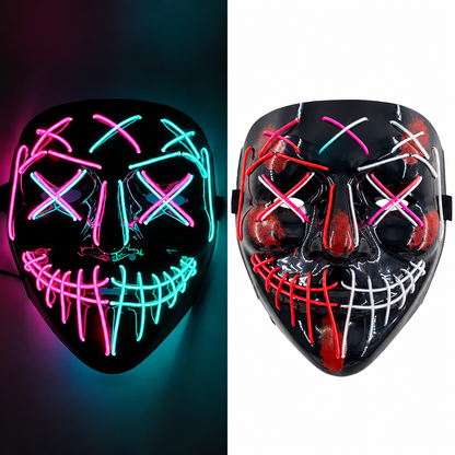 Jacob | Light-Up Halloween LED Purge Mask with Neon Glow