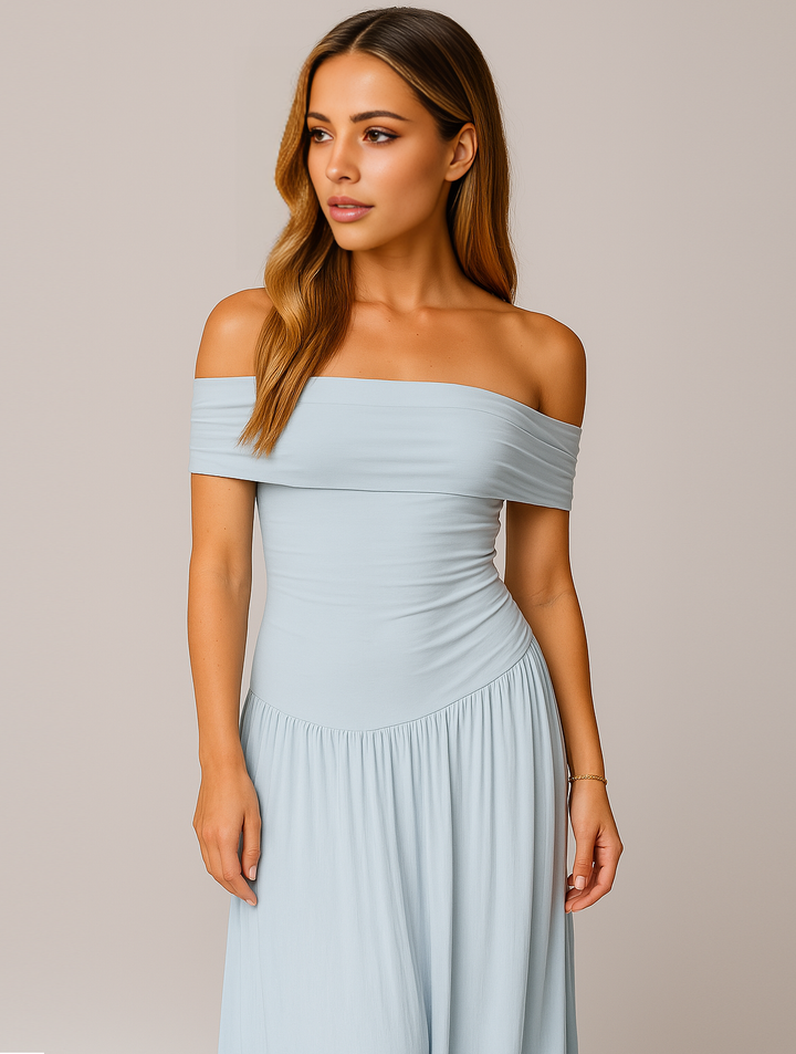 Olivia | Women’s Off-Shoulder Wedding Guest Maxi Dress