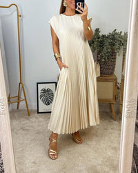 Laurel | Women's Elegant Pleated Maxi Dress