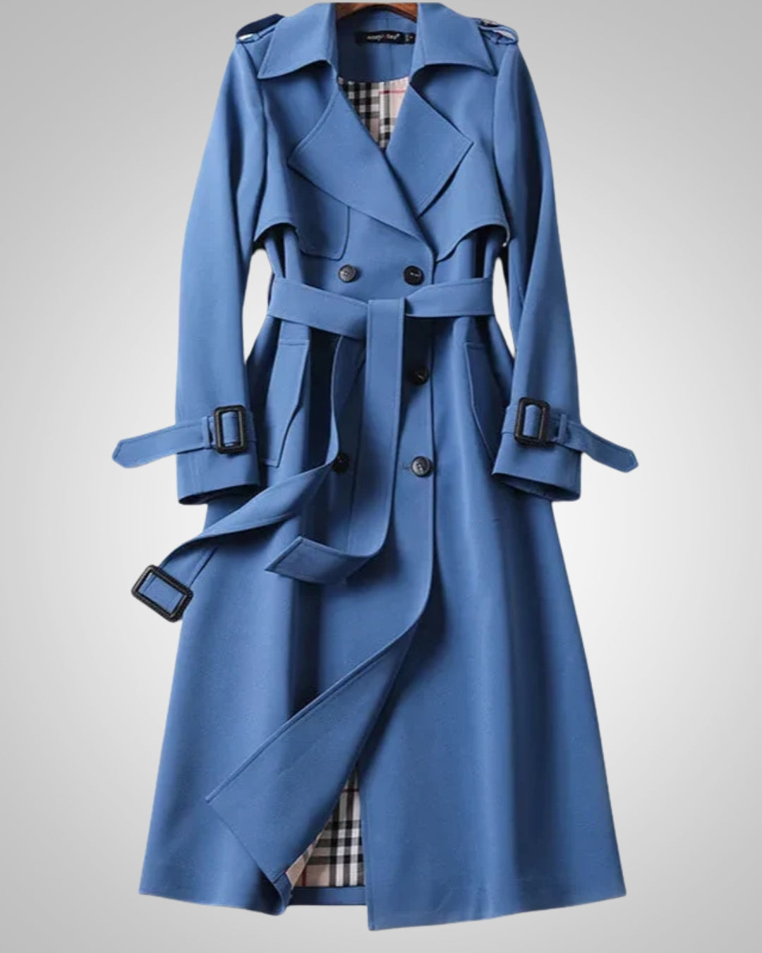 Vera | Women's Classic Checkered Pattern Trenchcoat