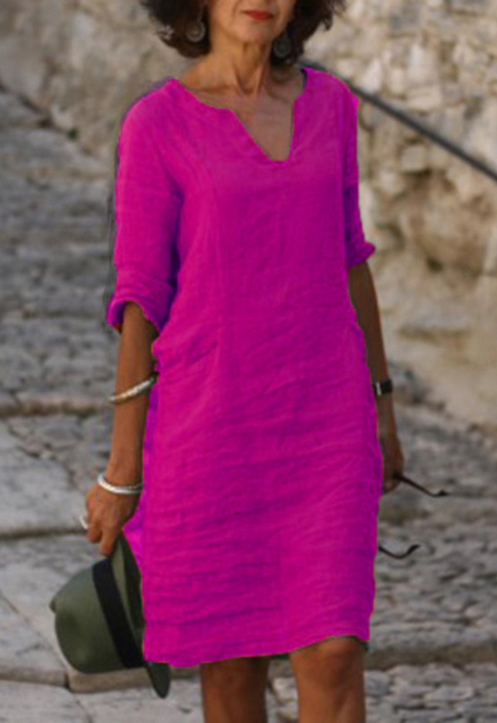 Jenna | Women's Summer V-Neck Midi Dress