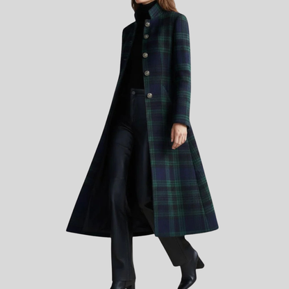 Chloe | Women's Checkered Long Winter Coat