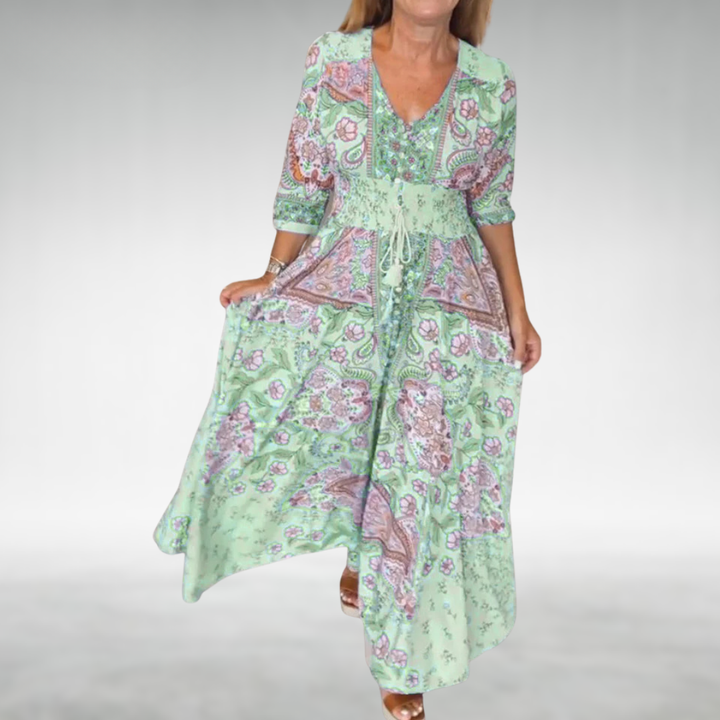 Yalina | Women’s Tie Waist Floral Maxi Dress