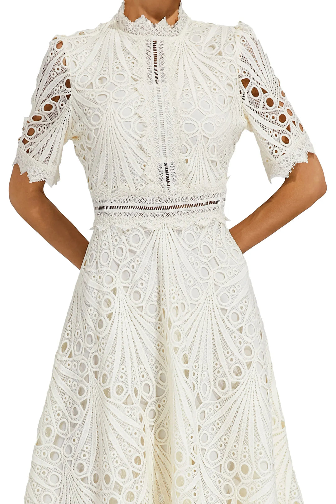 Thea | Women's Summer Lace Pattern Midi Dress