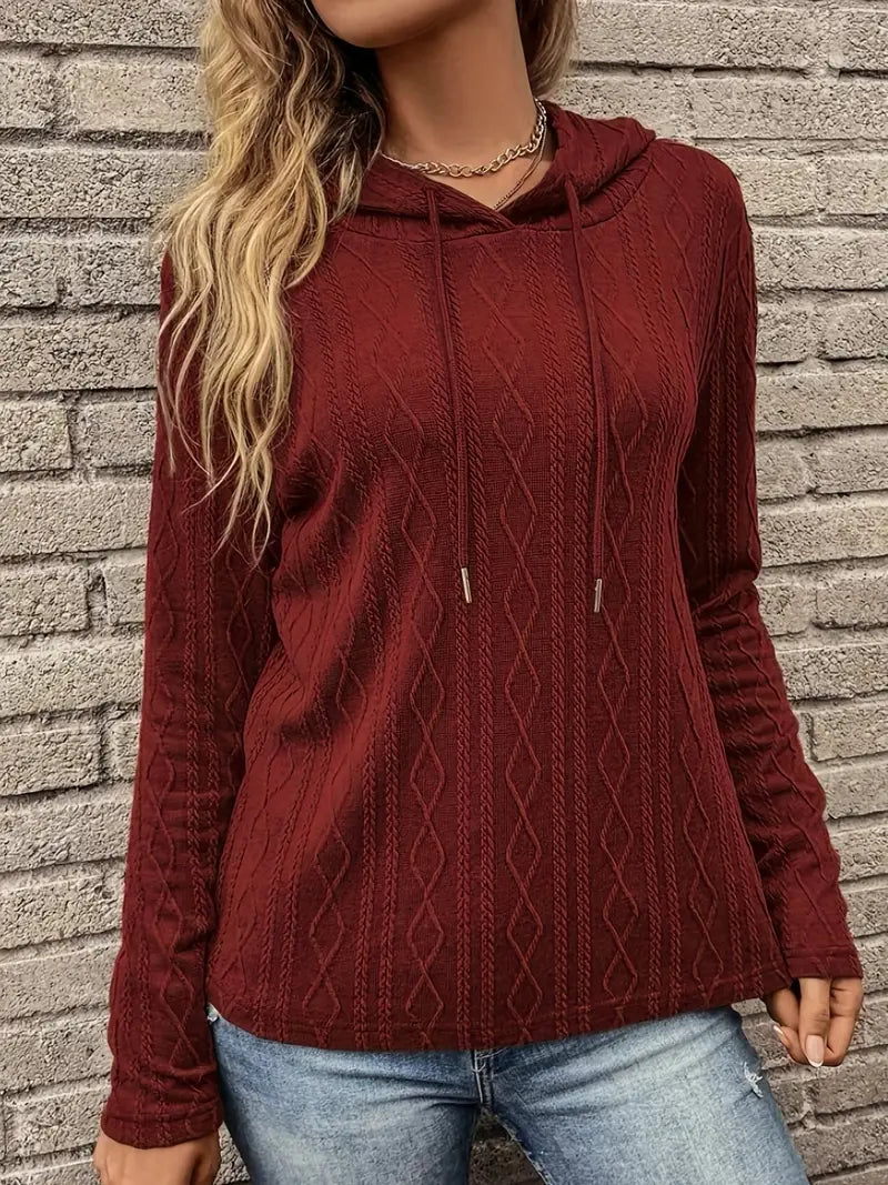 Naomi | Women’s Casual Textured Pattern Hoodie