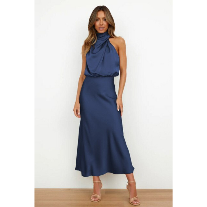 Fauna | Women’s Elegant Halter Neck Midi Dress
