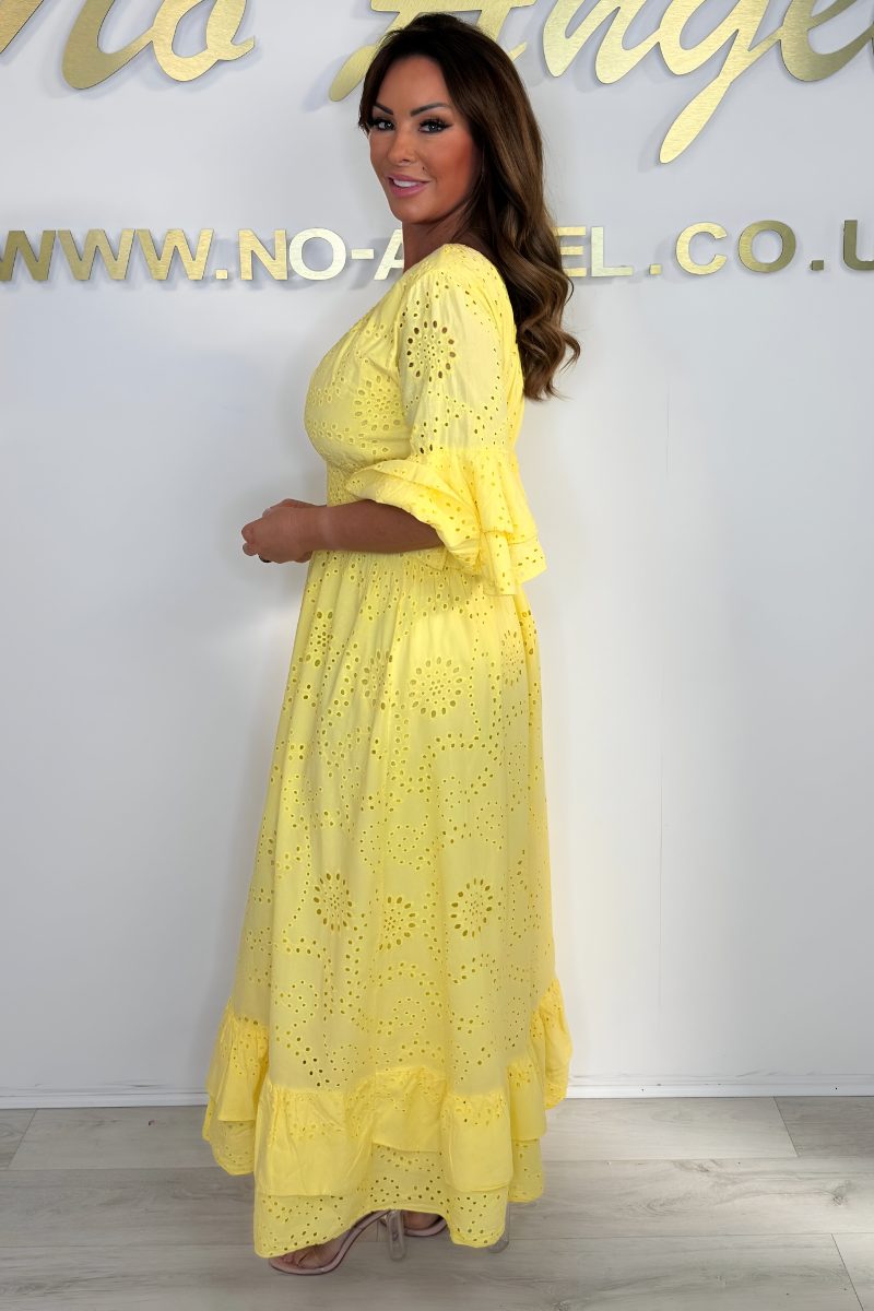 Saleha | Women’s Elegant V Neck Muslin Dress