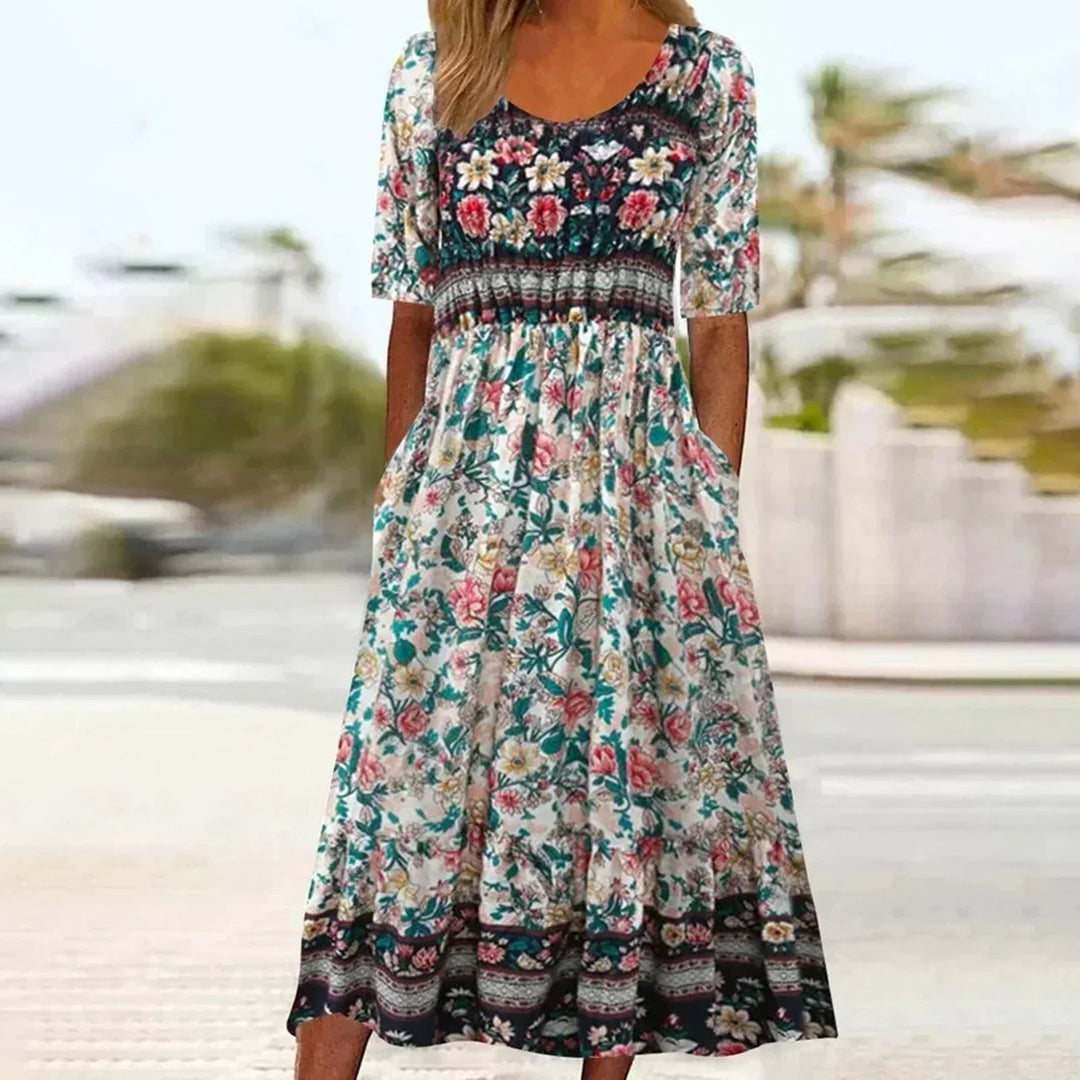 Ricarda | Women's Summer Printed Boho Midi Dress