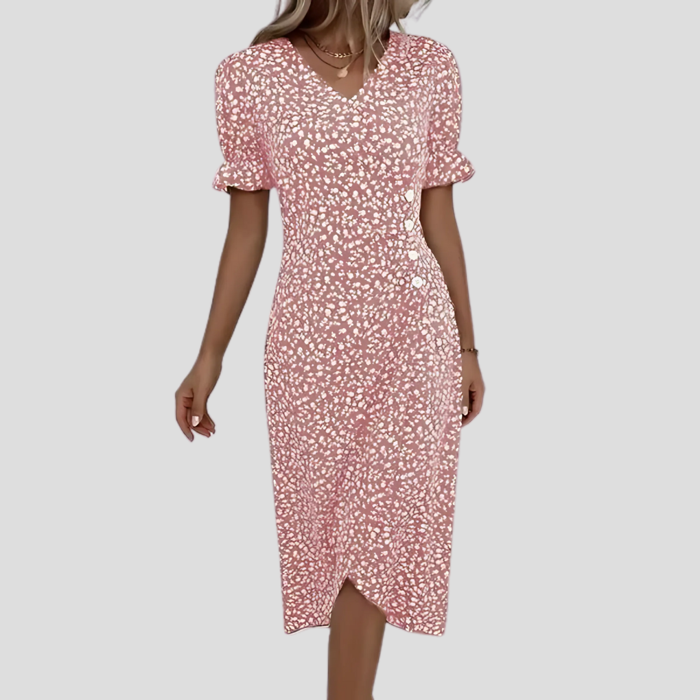 Denise | Women’s Floral V-Neck Wrapped Dress