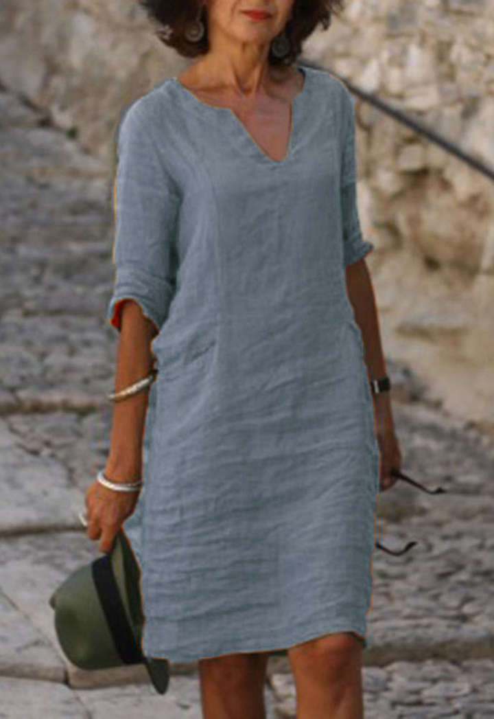 Jenna | Women's Summer V-Neck Midi Dress