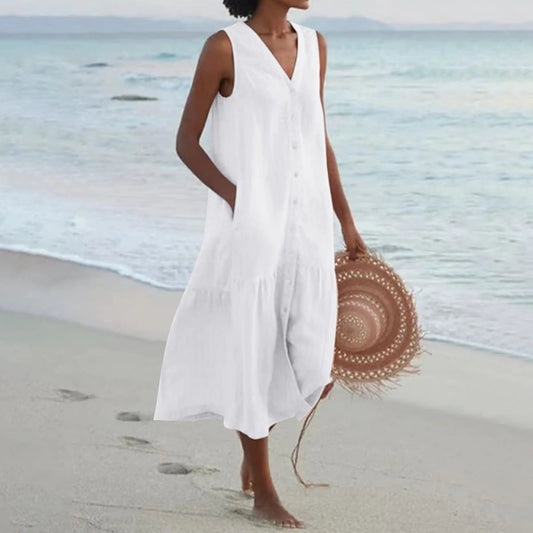 Geraldine | Women's Casual Beach Dress With Tummy Coverage