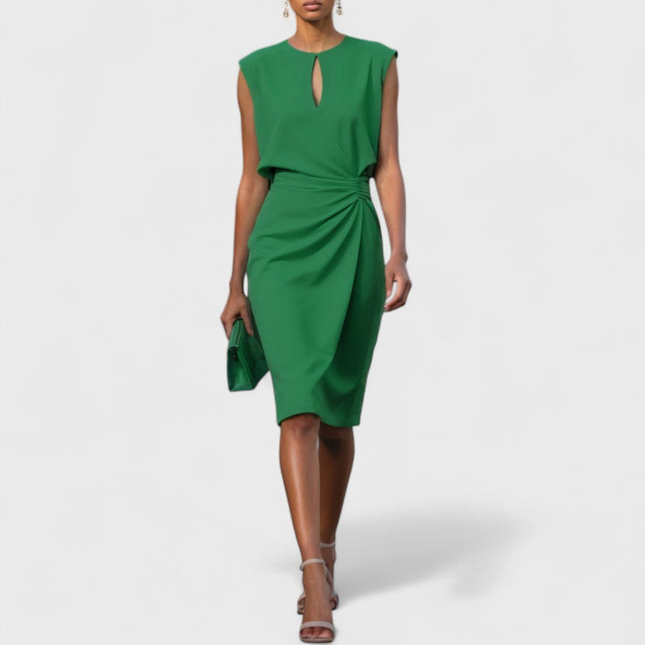 Livia | Women’s Elegant Keyhole Midi Dress