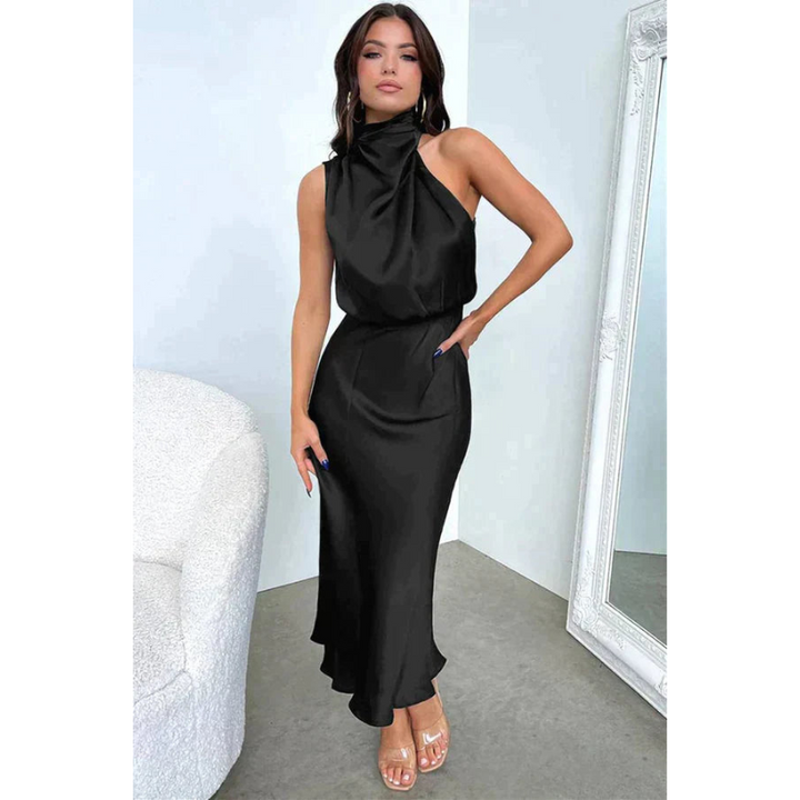 Fauna | Women’s Elegant Halter Neck Midi Dress