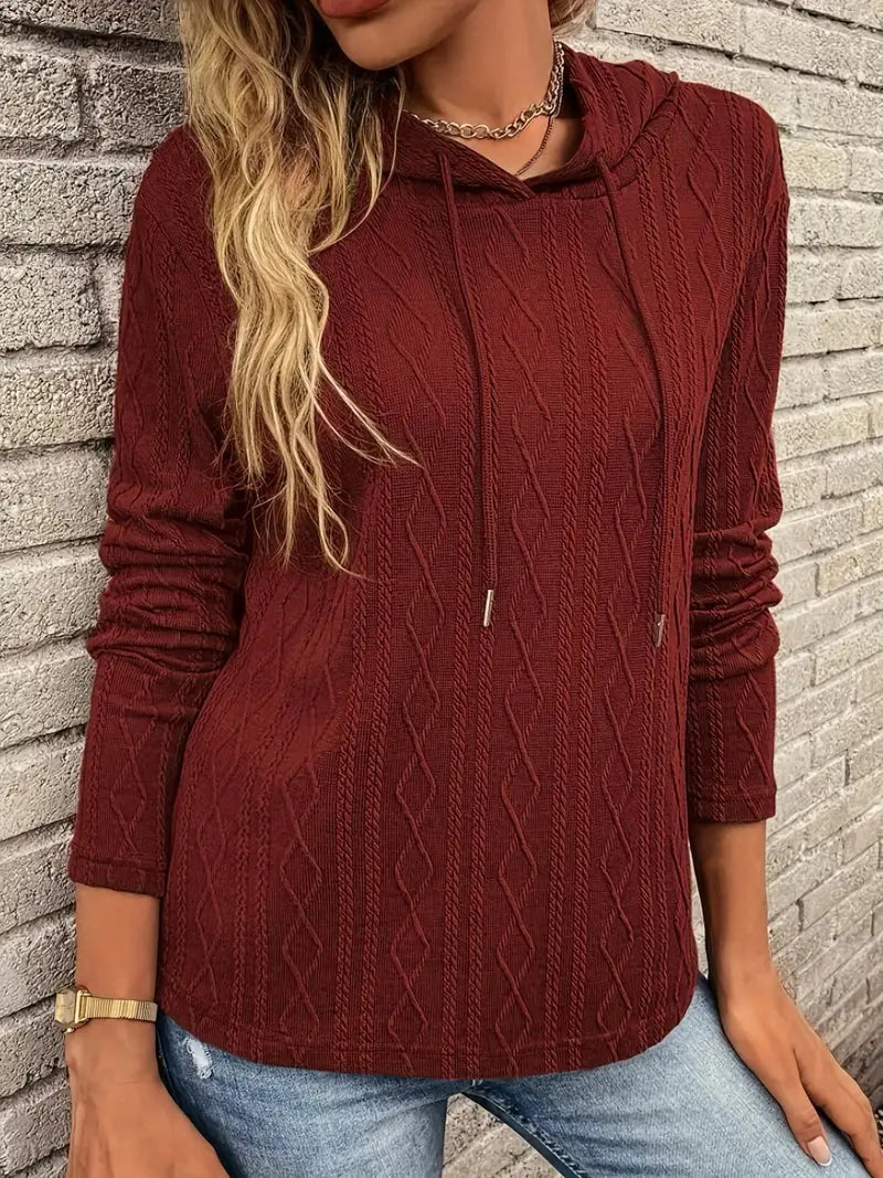 Naomi | Women’s Casual Textured Pattern Hoodie