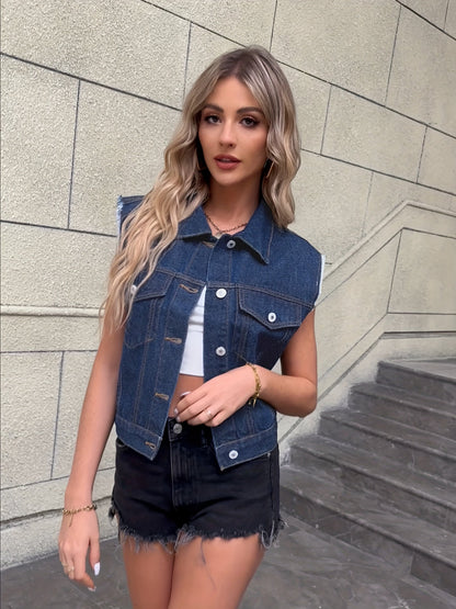 Nadia | Women's Casual Sleeveless Denim Jacket
