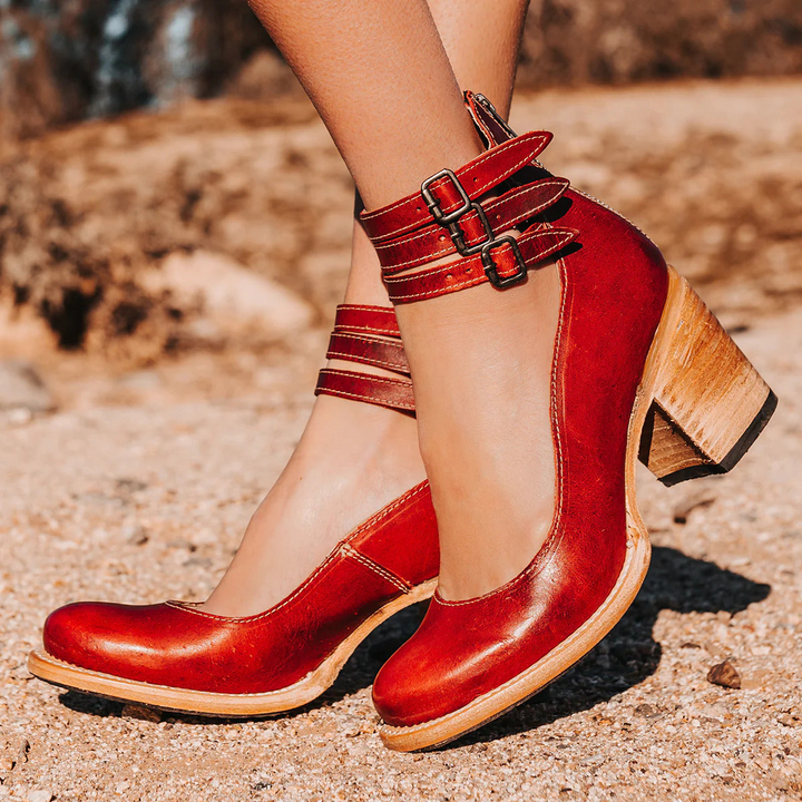 Hazel | Women's Triple-Ankle-Straps Heel Sandals