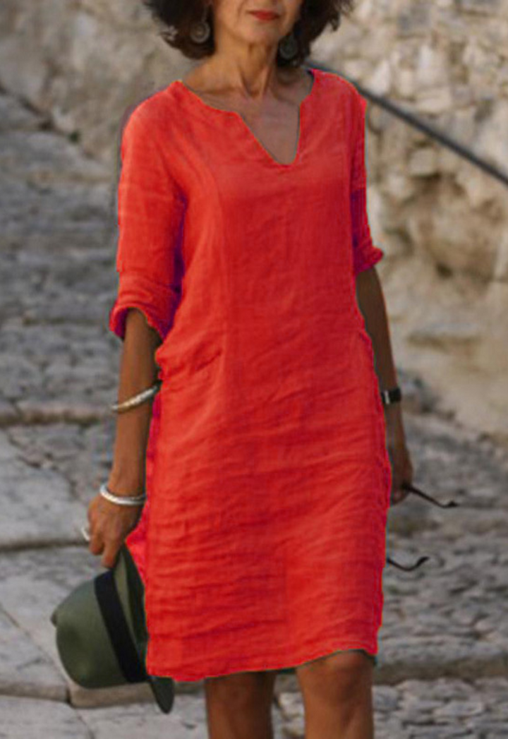 Jenna | Women's Summer V-Neck Midi Dress