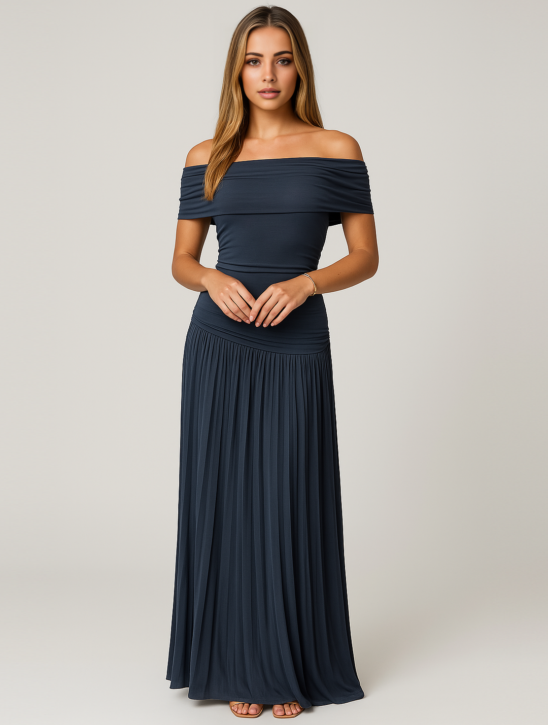 Olivia | Women’s Off-Shoulder Wedding Guest Maxi Dress