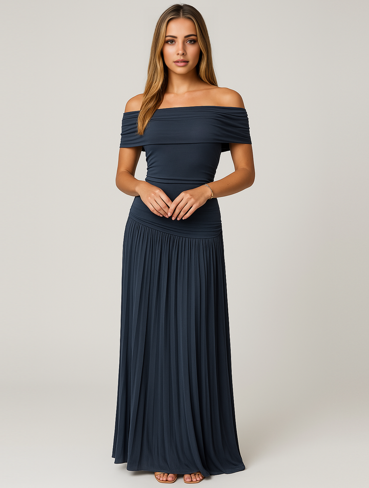 Olivia | Women’s Off-Shoulder Wedding Guest Maxi Dress