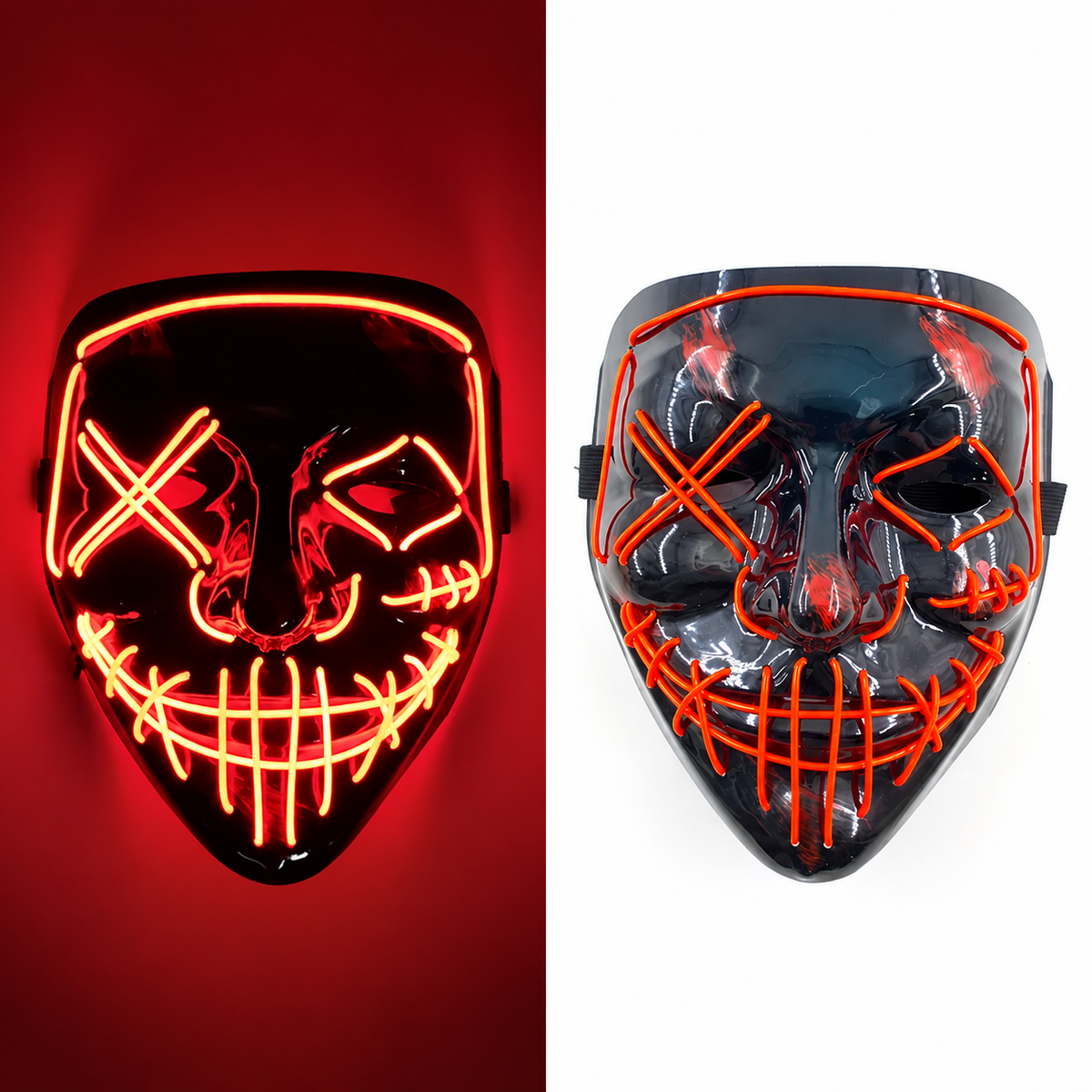 Jacob | Light-Up Halloween LED Purge Mask with Neon Glow