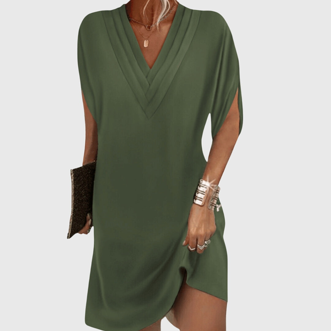 Emily | Women’s V-neck Midi Beach Dress