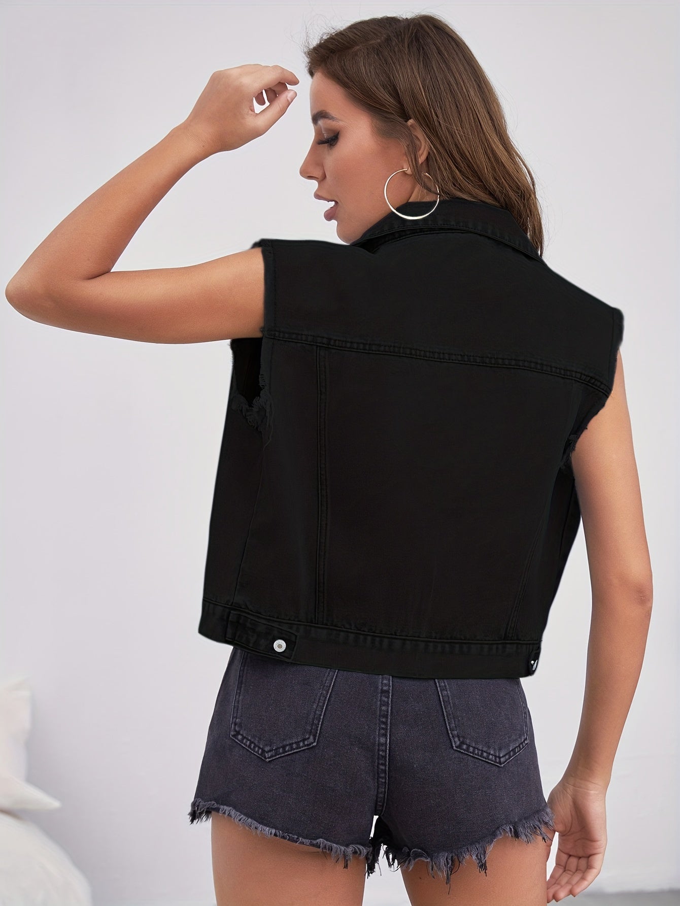 Nadia | Women's Casual Sleeveless Denim Jacket