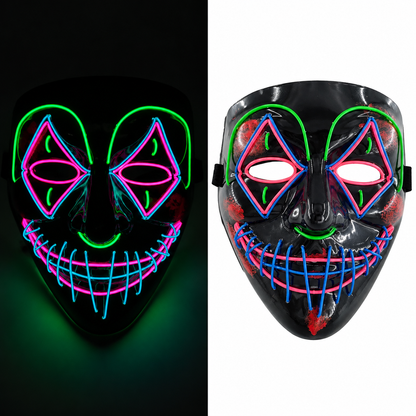 Jacob | Light-Up Halloween LED Purge Mask with Neon Glow
