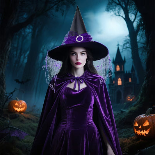 Imogen | Women's Long Halloween Costume Witch Cloak With Hat