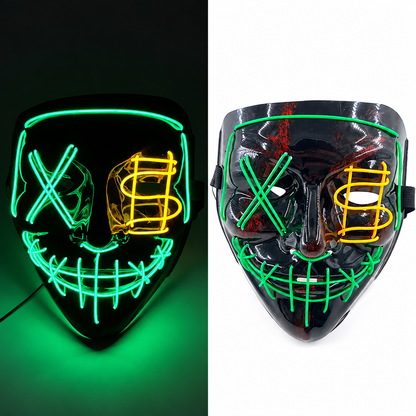 Jacob | Light-Up Halloween LED Purge Mask with Neon Glow