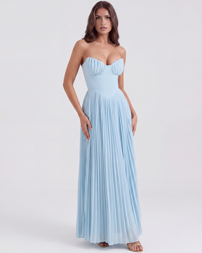 Soleil | Women's Elegant Pleated Maxi Dress