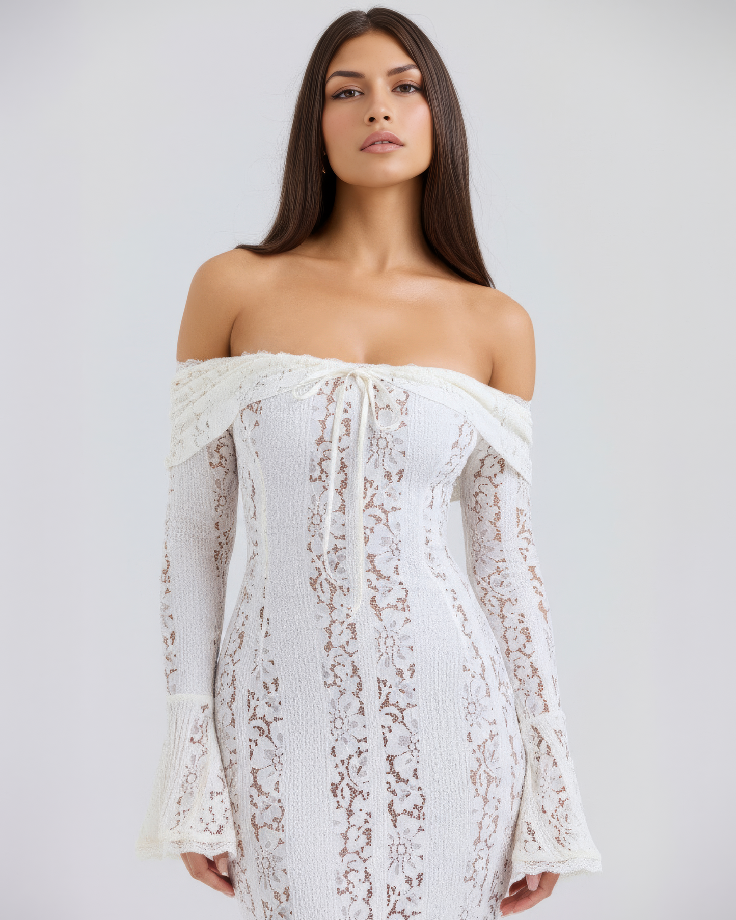 Margot | Women's Off-Shoulder Floral Lace Maxi Dress