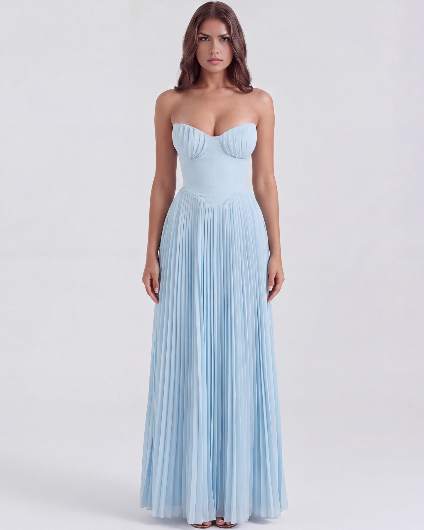 Soleil | Women's Elegant Pleated Maxi Dress