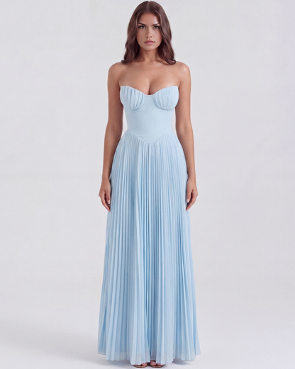 Soleil | Women's Elegant Pleated Maxi Dress