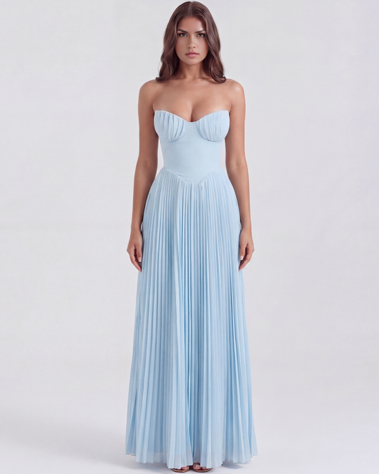 Soleil | Women's Elegant Pleated Maxi Dress