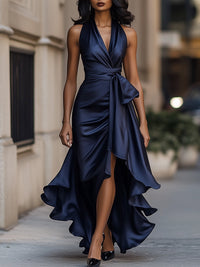 Ziva | Women’s Elegant Halter Neck Midi Dress