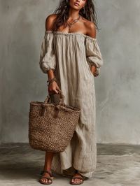 Mathilde | Women's Off-Shoulder Maxi Holiday Dress