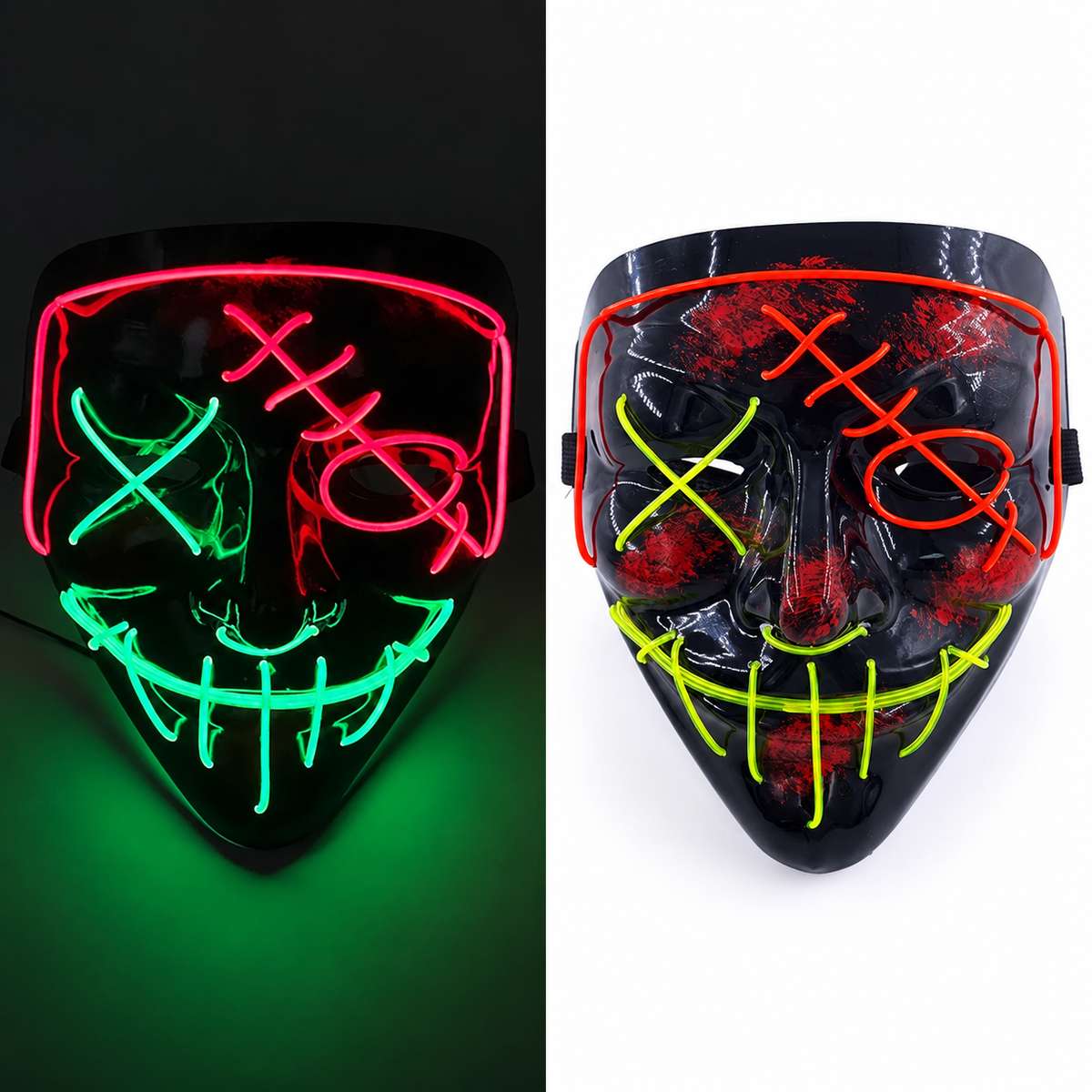 Jacob | Light-Up Halloween LED Purge Mask with Neon Glow
