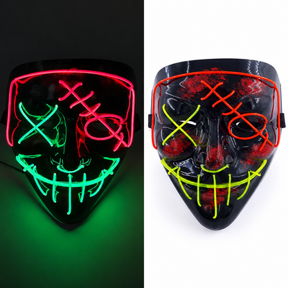 Jacob | Light-Up Halloween LED Purge Mask with Neon Glow