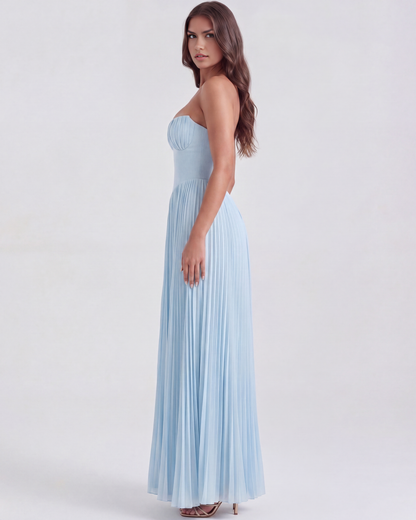Soleil | Women's Elegant Pleated Maxi Dress