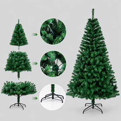 Cozy Artificial Christmas Tree Three Parts with Metal Stand