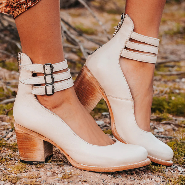 Hazel | Women's Triple-Ankle-Straps Heel Sandals