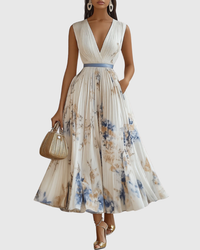 Sloane | Women's Elegant Pleated A-Line Maxi Dress
