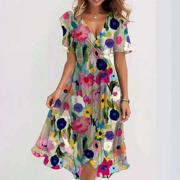 Kesia | Women’s Elegant Floral Summer Midi Dress